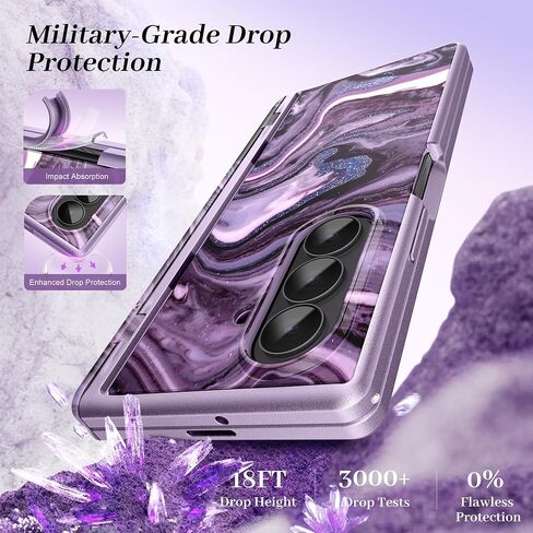 GVIEWIN for Samsung Galaxy Z Fold 7 Case with Privacy Screen Protector [Compatible with Magsafe][Built-in Kickstand] Magnetic Full-Body Hinge Protection Slim Phone Case for Z Fold 7, Quicksand/Purple in Saudi Arabia