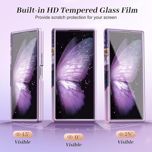GVIEWIN for Samsung Galaxy Z Fold 7 Case with Privacy Screen Protector [Compatible with Magsafe][Built-in Kickstand] Magnetic Full-Body Hinge Protection Slim Phone Case for Z Fold 7, Quicksand/Purple in Saudi Arabia