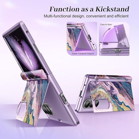 GVIEWIN for Samsung Galaxy Z Fold 7 Case with Privacy Screen Protector [Compatible with Magsafe][Built-in Kickstand] Magnetic Full-Body Hinge Protection Slim Phone Case for Z Fold 7, Quicksand/Purple in Saudi Arabia