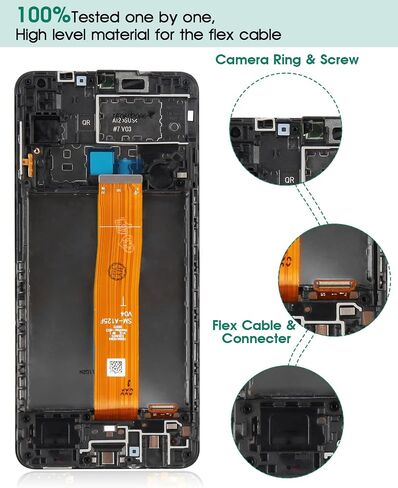 for Samsung Galaxy A12 Screen Replacement for Samsung A12 LCD Screen Replacement A125 LCD Display A125F Touch Digitizer with SM-A125F/DS,SM-A125M,SM-A125U Assembly Repair Parts Kits(Black with Frame) in Saudi Arabia