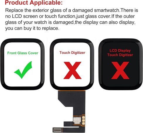 Front Glass Outer Screen Lens Replacement Compatible with Apple Watch SE (2nd Gen) 40mm with Tools(No Display and Touch digitizer) in Saudi Arabia