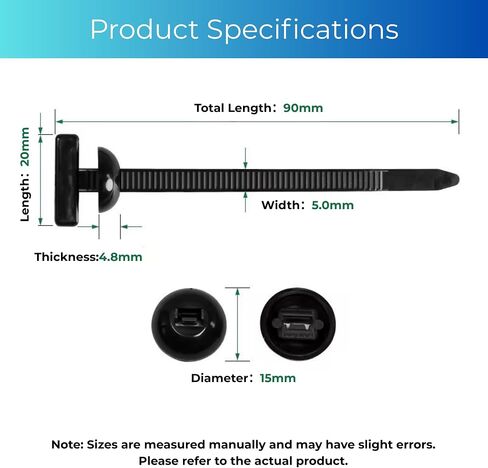 50PCS Nylon Universal Cable Tie Buckle – Heavy Duty Self-Locking Zip Ties with Pin & Button, UV Resistant Nylon Clips Replace Screws for Car Body, Bumper, Engine Guard & Multipurpose Cable Management in Saudi Arabia