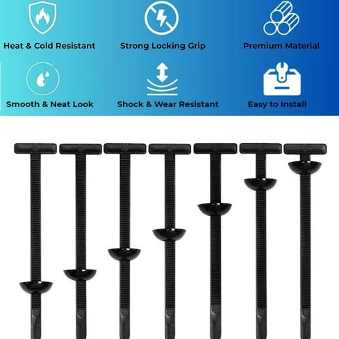 50PCS Nylon Universal Cable Tie Buckle – Heavy Duty Self-Locking Zip Ties with Pin & Button, UV Resistant Nylon Clips Replace Screws for Car Body, Bumper, Engine Guard & Multipurpose Cable Management in Saudi Arabia
