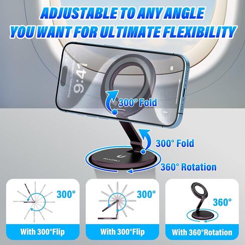 حامل الهاتف لـ Magsafe [3 من جانب 4200GF أقوى مغناطيسي] مقبس موسيقى البوب ​​متعدد الأجل لأجهزة iPhone/Android/أقراص مع حلقة معدنية ، هاتف حلقة محمولة قابلة للطي للمكتب/Office/Gym in Kuwait