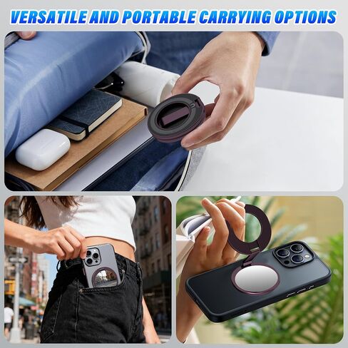حامل الهاتف لـ Magsafe [3 من جانب 4200GF أقوى مغناطيسي] مقبس موسيقى البوب ​​متعدد الأجل لأجهزة iPhone/Android/أقراص مع حلقة معدنية ، هاتف حلقة محمولة قابلة للطي للمكتب/Office/Gym in Kuwait