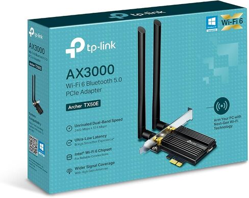 TP-Link Archer TX50E AX3000 Dual Band WiFi 6 Bluetooth 5 PCIe Adapter TPLink in Saudi Arabia