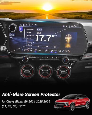 2025 CHEVY Blazer EV مضاد للوهج شاشة البصمة واقي ماتي لعام 2024 2025 2026 CHEVY BLAZER EV (LT ، RS ، SS) 17.7 '' Infotainment & 11 "غطاء شاشة Dashboard Saver Acver Free Assories 2 Pack in Saudi Arabia