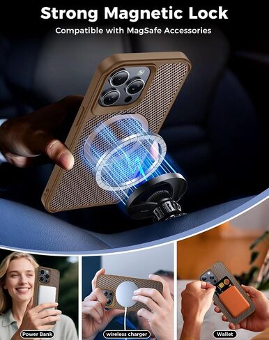 FlyReal مصمم لحالة iPhone 15 Pro Max مع حامل مغناطيسي بزاوية 360 درجة ، حالة هاتف ألياف الكربون [متوافقة مع Magsafe] [حماية عسكرية 16 قدمًا] مع حلقة حامل 6.7 '' ، Black in Kuwait