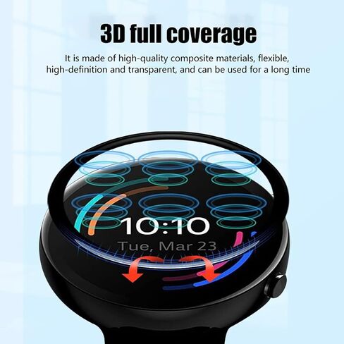 3 قطع 3D منحنية حافة الشاشة واقي متوافق مع Google Pixel Watch Smart Watch Soft HD Film TPU Protection Film [Cover Cover] [Touch Sensitive] [anti-scratch] in Saudi Arabia