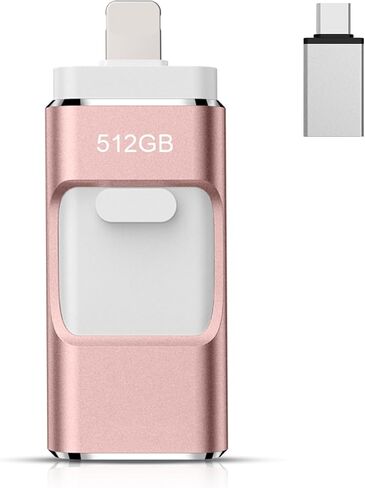 512GB Flash Drive for iPhone, C USB Flash Drive Thumb Drive Photo Stick, USB Memory Stick for Photos Videos, Smart for iPhone, High Speed Jump Drive Compatible for iPhone/IPad/Android/PC in Saudi Arabia