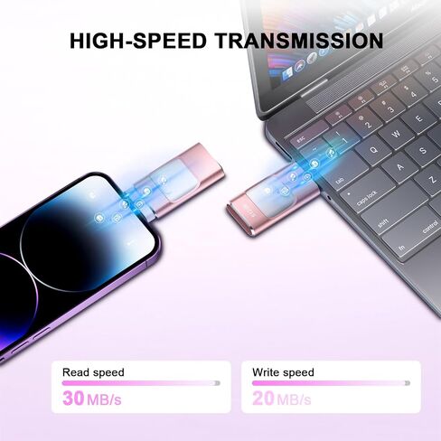 512GB Flash Drive for iPhone, C USB Flash Drive Thumb Drive Photo Stick, USB Memory Stick for Photos Videos, Smart for iPhone, High Speed Jump Drive Compatible for iPhone/IPad/Android/PC in Saudi Arabia