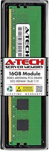 A-Tech 16GB استبدال RAM لـ Dell SNP1V1N1C/16G ، AC239377 ، 1V1N1 ، 01V1N1 | DDR5 4800MHz PC5-38400 1RX8 ECC مسجلة EC8 RDIMM وحدة الذاكرة الخادم الفردية in Kuwait
