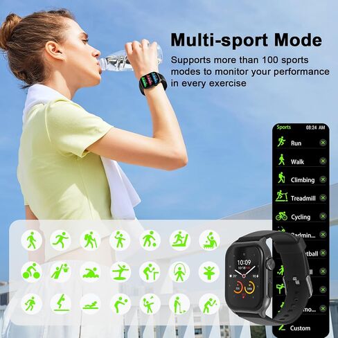 AOC E07 SMARTWATCH 1.96 AMOLED HD TOCCEREN ، مكالمة Bluetooth ، GPT AI ، مساعد الصوت ، معدل ضربات القلب ومراقبة النوم ، ساعة اللياقة البدنية الذكية ، أوضاع رياضية مقاومة للماء IP67 للرجال والنساء in Kuwait