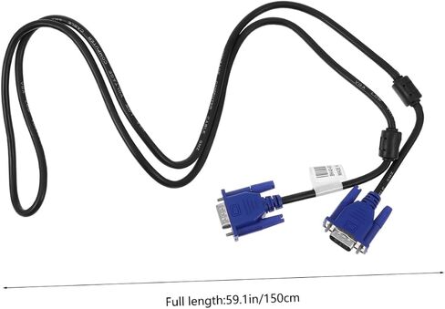 2pcs Multifunctional Vga Data Cable Wire Durable Heat Resistant for Computer Monitor Projector Notebook Compatible RGB Connector in Saudi Arabia