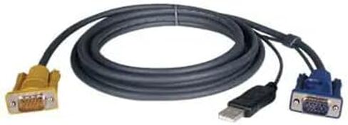 Tripp Lite P776-010 10ft 2-in-1 Cable USB/VGA KVM ، HD15 + USB رجل إلى HD15 ذكور ، محمي مزدوج ، لمفاتيح B020/B022 KVM ، ROHS ، حزمة Cloud Cloud Pre-Configured مؤهلة (10 حزمة) in Saudi Arabia