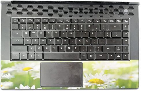 MightySkins Skin Compatible with Alienware M15 R7 (2022) Full Wrap Kit - Field of Daisies | Protective, Durable, and Unique Vinyl Decal wrap Cover | Easy to Apply & Change Styles | Made in The USA in Saudi Arabia