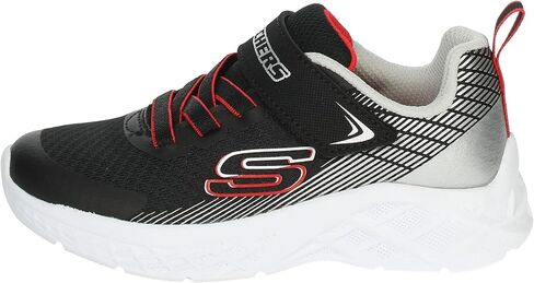 Skechers Kids Boy's Microspec Ii Sneaker, Black/Silver, 4 Big Kid in Kuwait