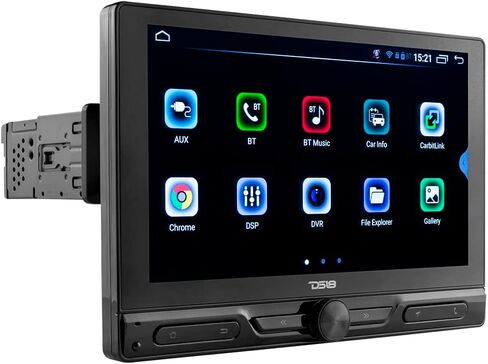 DS18 DDX10.5ADX 10.5 "شاشة تعمل باللمس المفردة التي تعمل باللمس ، شاشة متعددة الوسائط Android 10 نظام تشغيل/رابط المرآة IOS و Android DSP/BT/AUX/USB/SD/AM/FM (متجدد) ، أسود) in Kuwait