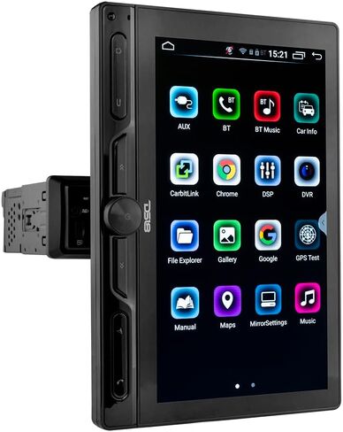 DS18 DDX10.5ADX 10.5 "شاشة تعمل باللمس المفردة التي تعمل باللمس ، شاشة متعددة الوسائط Android 10 نظام تشغيل/رابط المرآة IOS و Android DSP/BT/AUX/USB/SD/AM/FM (متجدد) ، أسود) in Kuwait