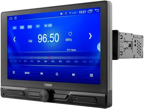 DS18 DDX10.5ADX 10.5 "شاشة تعمل باللمس المفردة التي تعمل باللمس ، شاشة متعددة الوسائط Android 10 نظام تشغيل/رابط المرآة IOS و Android DSP/BT/AUX/USB/SD/AM/FM (متجدد) ، أسود) in Kuwait