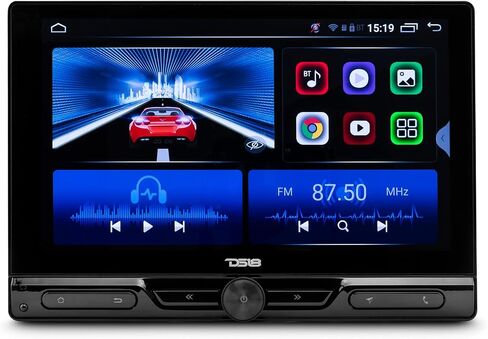 DS18 DDX10.5ADX 10.5 "شاشة تعمل باللمس المفردة التي تعمل باللمس ، شاشة متعددة الوسائط Android 10 نظام تشغيل/رابط المرآة IOS و Android DSP/BT/AUX/USB/SD/AM/FM (متجدد) ، أسود) in Kuwait