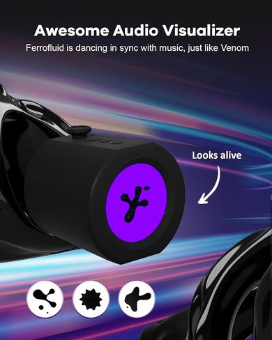مكبر صوت رقص Ferrofluid Bluetooth ، مصور صوت Ferro Fluid مع شاشة Ferrofluid سائلة مغناطيسية ملونة ، مع إيقاع الموسيقى ، ديكور الصوت ، هدايا Desk Desk Toy For Teens in Kuwait