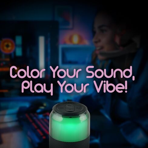 Supersonic SC-2335BT SodaBoom Multi-Color Glowing Portable Bluetooth Speaker with 4-Mode LED Light Show, TWS Pairing, USB Input, 1800mAh Battery, Silicone Carry Loop, Dust Cover, 10W Peak Power in Saudi Arabia
