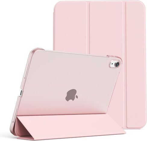 حالة لجيل iPad (A16) 11/10th (11/10.9 بوصة ، 2025/2022) بدون حامل قلم رصاص ، وغطاء واقعي قشّف شفاف شديد على الكمبيوتر الشخصي ، وقصة Trifold Smart و Auto/Wake ، وردي in Kuwait