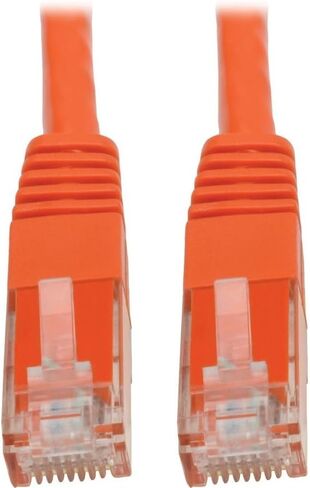 Tripp Lite by Eaton N200-015-OR 15 Ft Cat5e Ethernet Cable, RJ45 Gigabit 1Gbps LAN Patch, 24AWG Gold-Plated, Molded Strain Relief, Orange, Cloud Care Pre-Configured Bundle Eligible (10 Pack) in Saudi Arabia