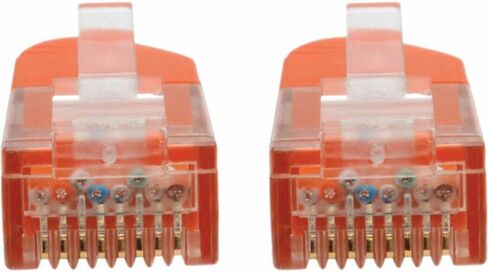 Tripp Lite by Eaton N200-015-OR 15 Ft Cat5e Ethernet Cable, RJ45 Gigabit 1Gbps LAN Patch, 24AWG Gold-Plated, Molded Strain Relief, Orange, Cloud Care Pre-Configured Bundle Eligible (10 Pack) in Saudi Arabia
