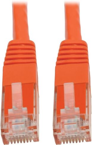Tripp Lite by Eaton N200-015-OR 15 Ft Cat5e Ethernet Cable, RJ45 Gigabit 1Gbps LAN Patch, 24AWG Gold-Plated, Molded Strain Relief, Orange, Cloud Care Pre-Configured Bundle Eligible (10 Pack) in Saudi Arabia