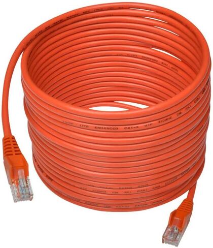 Tripp Lite Eaton Series N001-025-OR Cat5e Ethernet Patch Cable 25 ft, 350MHz Gigabit LAN, Snagless Molded UTP 26AWG, RJ45 M/M, PoE, Orange, Cloud Care Pre-Configured Bundle Eligible (10 Pack) in Saudi Arabia
