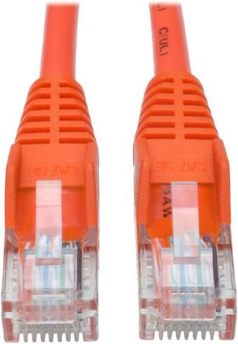 Tripp Lite Eaton Series N001-025-OR Cat5e Ethernet Patch Cable 25 ft, 350MHz Gigabit LAN, Snagless Molded UTP 26AWG, RJ45 M/M, PoE, Orange, Cloud Care Pre-Configured Bundle Eligible (10 Pack) in Saudi Arabia