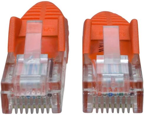 Tripp Lite Eaton Series N001-025-OR Cat5e Ethernet Patch Cable 25 ft, 350MHz Gigabit LAN, Snagless Molded UTP 26AWG, RJ45 M/M, PoE, Orange, Cloud Care Pre-Configured Bundle Eligible (10 Pack) in Saudi Arabia