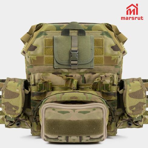 Ammo Wallet, Rifle Pouch for Bullets Holder Sleeve Cartridge Carrier Shell for Shotgun Gauge Firearm Ammunition, Foldable Tactical Molle with 14 Round Stock Belt Hunting Gear Utility (Green, Just Bag) in Saudi Arabia