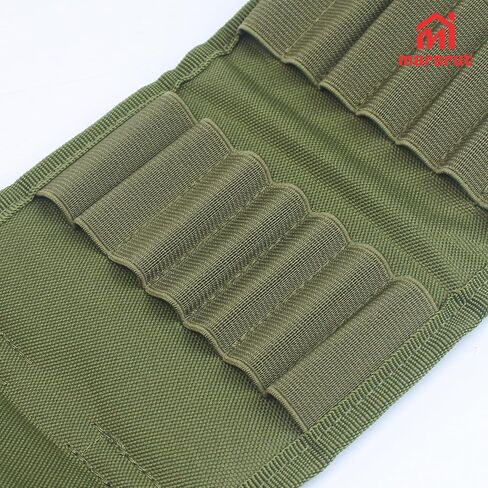 Ammo Wallet, Rifle Pouch for Bullets Holder Sleeve Cartridge Carrier Shell for Shotgun Gauge Firearm Ammunition, Foldable Tactical Molle with 14 Round Stock Belt Hunting Gear Utility (Green, Just Bag) in Saudi Arabia
