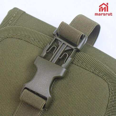 Ammo Wallet, Rifle Pouch for Bullets Holder Sleeve Cartridge Carrier Shell for Shotgun Gauge Firearm Ammunition, Foldable Tactical Molle with 14 Round Stock Belt Hunting Gear Utility (Green, Just Bag) in Saudi Arabia