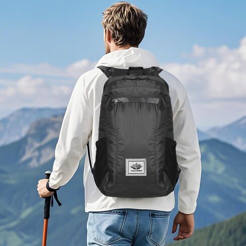 10 L Ultralight Packable Backpack, Black Travel Foldable Backpack Lightweight Collapsible Day Packs for Camping Hiking Outdoor Cycling Hiking Sports Gym in Saudi Arabia