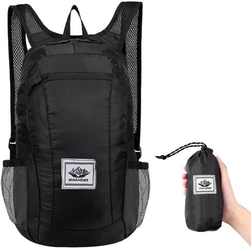10 L Ultralight Packable Backpack, Black Travel Foldable Backpack Lightweight Collapsible Day Packs for Camping Hiking Outdoor Cycling Hiking Sports Gym in Saudi Arabia