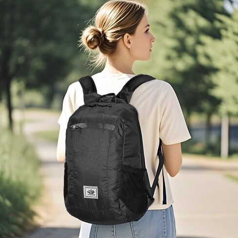 10 L Ultralight Packable Backpack, Black Travel Foldable Backpack Lightweight Collapsible Day Packs for Camping Hiking Outdoor Cycling Hiking Sports Gym in Saudi Arabia