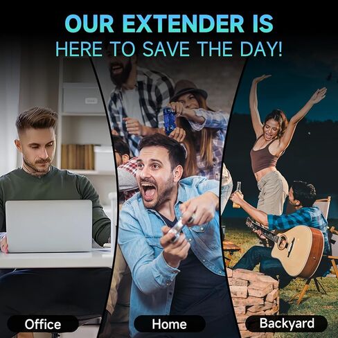 WiFi Extender Signal Booster - 2X Faster Internet Extender, Covers 13000 sq.ft Long Range, Dual Band Gigabit Ethernet Port, Supports 50+ Devices in Kuwait