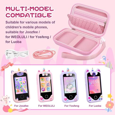 Kids Smart Phone Case Compatible with Luoba/for UCIDCI/for windpaint/for Yosfeng/for Kikapabi/for Joozfee/for dancingcow Toys Cell Phone, Toddler Learning Play Toy Phone Holder Bag -Pink in Saudi Arabia