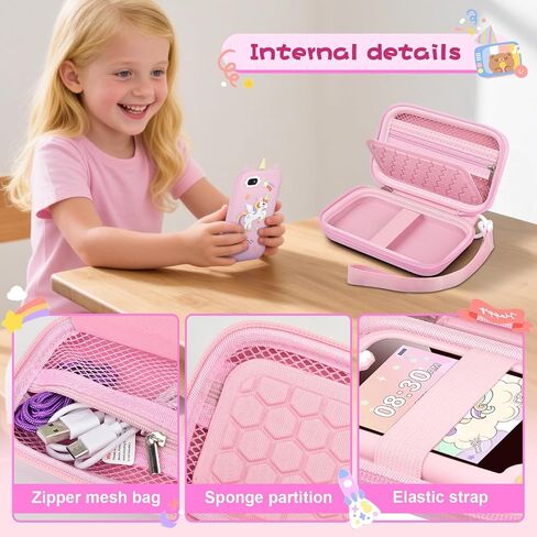 Kids Smart Phone Case Compatible with Luoba/for UCIDCI/for windpaint/for Yosfeng/for Kikapabi/for Joozfee/for dancingcow Toys Cell Phone, Toddler Learning Play Toy Phone Holder Bag -Pink in Saudi Arabia