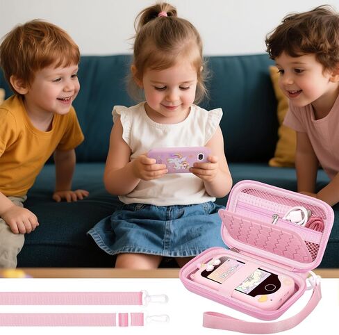 Kids Smart Phone Case Compatible with Luoba/for UCIDCI/for windpaint/for Yosfeng/for Kikapabi/for Joozfee/for dancingcow Toys Cell Phone, Toddler Learning Play Toy Phone Holder Bag -Pink in Saudi Arabia