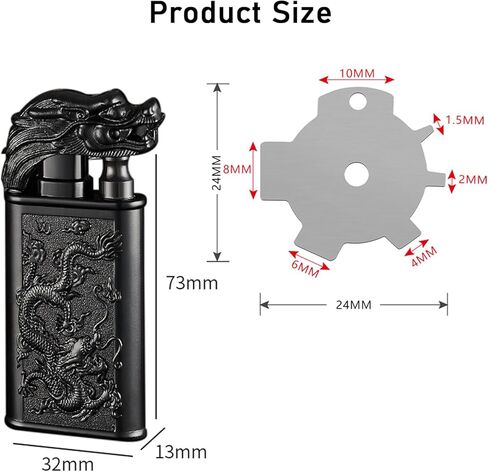 أخف وزناً شعلة ، تصميم Dragon Design Magic Dual Dual Wighter مع ضبط الفلاميتر ، ولاعات الطائرات الطائرات المقاومة للرياح ، ولخات البوتان القابلة لإعادة التعبئة للرجال الداخليين في الهواء الطلق (بدون البوتان)-Dragon in Kuwait