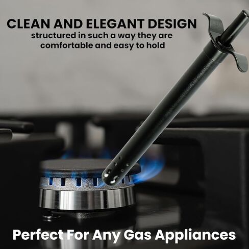 Easy Grip Waterproof Stainless Steel Gas Lighter Regular Gas Lighters for Gas Stoves, Restaurants & Kitchen Use (Black) in Saudi Arabia