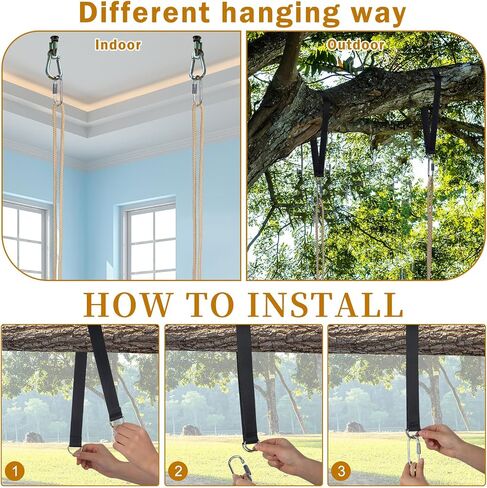 2 Pcs Wood Swing Seat Carbonized Hanging Wood Tree Swing Adjustable Anticorrosive Waterproof Wooden Swing 440lbs Load for Adult Kids Indoor Outdoor Backyard Play, 24 x 6.3 x 1.42 Inch in Saudi Arabia