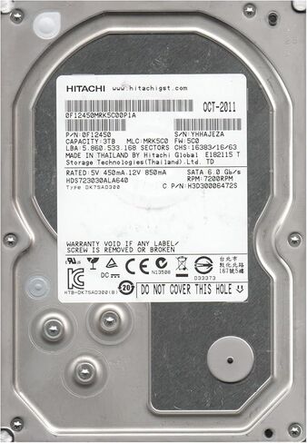 Hitachi ، Deskstar 7K3000 HDS723030ALA640 3 TB محرك أقراص صلبة داخلي (فئة الكتالوج: تكنولوجيا الكمبيوتر/مكونات التخزين) in Saudi Arabia