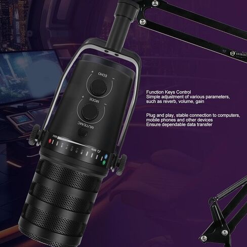 Microphone Sanpyl USB ، ذراع الطفرة الميكروفون القابل للتعديل ، لتسجيل الألعاب الحية التي تغني المقابلات الحية in Saudi Arabia