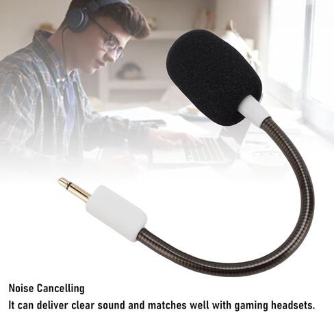 EBTOOLS Detachable Microphone, Replacement Game Mic 3.5mm, Game Headset Microphone, Fit for BlackShark V2, V2 Pro (not for Version 2023) Gaming Headset, Noise Cancelling, 2 Pack (White) in Saudi Arabia